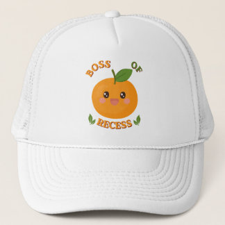 Boné Cute Boss Of Recess Orange Kids Trucker Hat