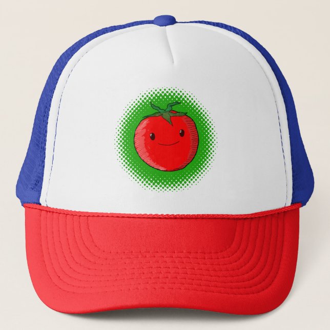 Boné Cute Cartoon Tomato Drawing (Frente)