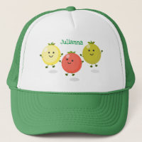 Cute cherry tomatoes cartoon illustration