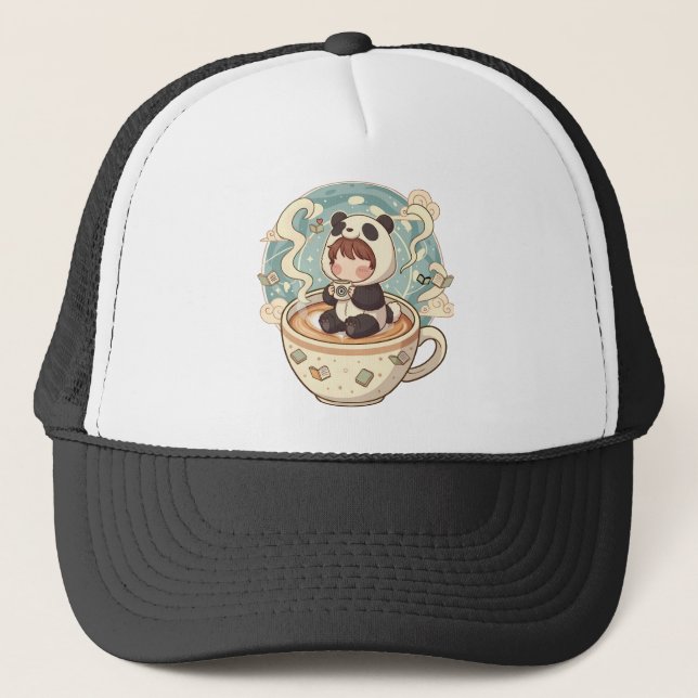 Boné Cute Chibi Panda Embroidered Style Hat (Frente)