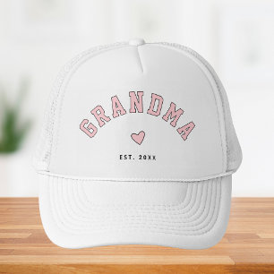 Boné Cute Collegiate Rosa Pálido Avó Ano Personalizado
