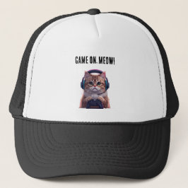Boné Cute Gamer Cat Kids Cap – Funny Gaming Kitten Hat