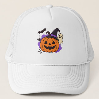 Boné Cute Halloween Pumpkin with Witch Hat – Ghost & Ba