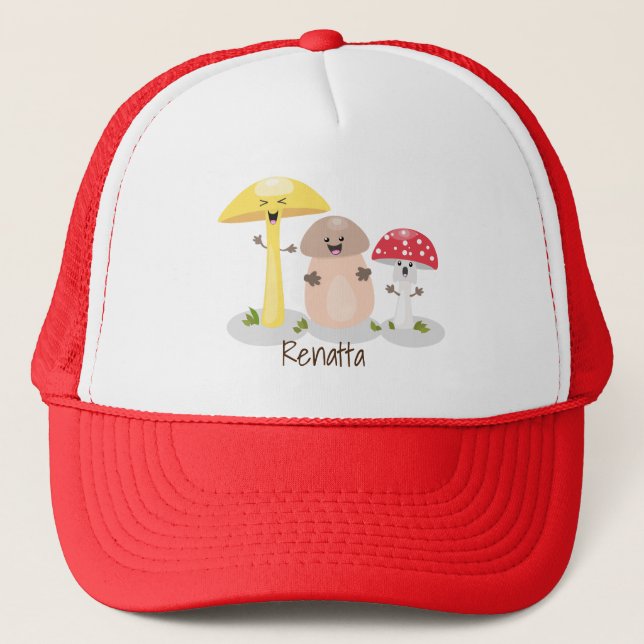 Boné Cute kawaii mushroom fungi toadstool (Frente)
