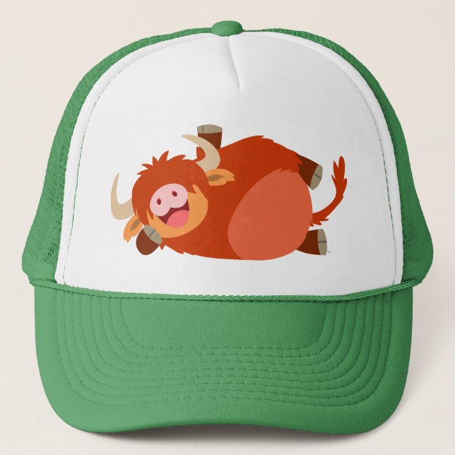 Boné Cute  Lazy Cartoon Highland Cow Hat (Frente)