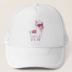 Boné Cute Llama Alpaca vestindo óculos escuros