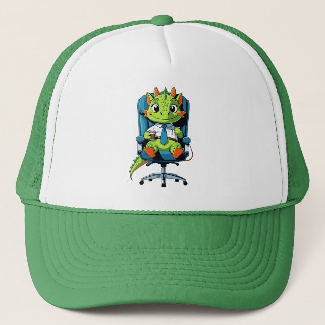 Boné Cute Office Dragon Cap | Funny Cartoon Hat (Frente)