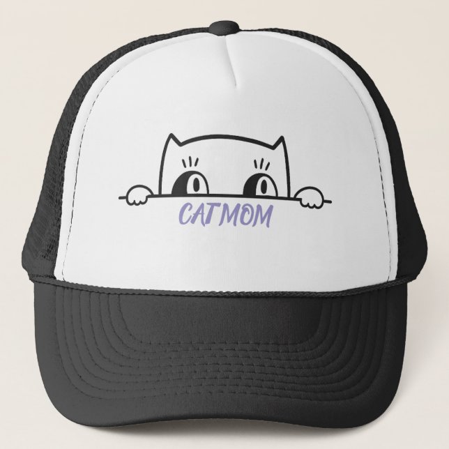Boné Cute simple design womens black cat lover mom (Frente)