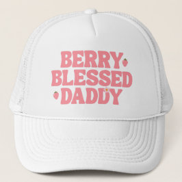 Boné Cute Strawberry Berry Blessed Daddy Pink Birthday