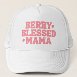 Boné Cute Strawberry Berry Blessed Mama Pink Birthday
