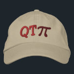 Boné Cutie Pie as in Q T Pi<br><div class="desc">A whimsical Pi embroidery design. This custom embroidered baseball cap is making for a great humorous gift for the mathematician, the geek, the inquisitive mind. Great for a student, a teacher, an engineer or anyone that has this thing with numbers. Embroidery designs are available in a selection of popular color...</div>
