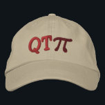 Boné Cutie Pie as in Q T Pi<br><div class="desc">A whimsical Pi embroidery design. This custom embroidered baseball cap is making for a great humorous gift for the mathematician, the geek, the inquisitive mind. Great for a student, a teacher, an engineer or anyone that has this thing with numbers. Embroidery designs are available in a selection of popular color...</div>