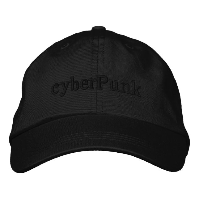Boné cyberPunk - Preto em Preto (Frente)