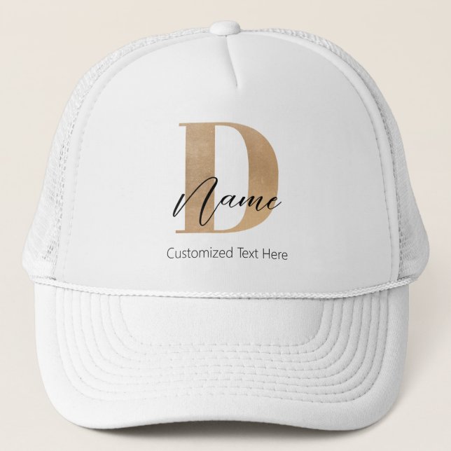 Boné D & Name Iniciais Monogramados Modernos Personaliz (Frente)