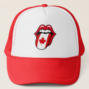 Boné da Bandeira do Canadá Língua – Gorro Divertid
