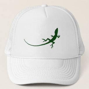 Boné da silhueta do lagarto verde