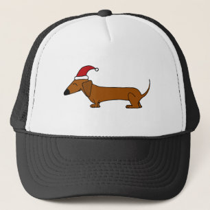 Boné Dachshund engraçado em desenhos animados do Natal