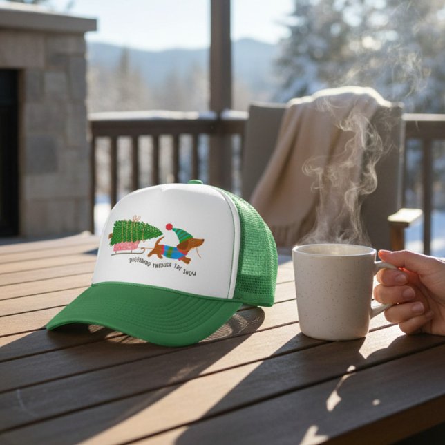 Boné Dachshund Through The Snow Cute Christmas Dog (Criador carregado)