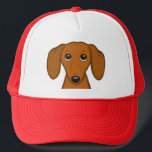 Boné Dachshund Vermelho Cugado | Cachorro-branco engraç<br><div class="desc">O chapéu perfeito do amante Doxie. Estilo de desenho em forma de cartoon bonito de um Dachshund vermelho liso e revestido. Faz um presente excelente para os entusiastas de cães mais espertos. Ajustados unisex na maioria das adolescentes e adultos.</div>