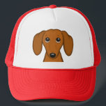 Boné Dachshund Vermelho Cugado | Cachorro-branco engraç<br><div class="desc">O chapéu perfeito do amante Doxie. Estilo de desenho em forma de cartoon bonito de um Dachshund vermelho liso e revestido. Faz um presente excelente para os entusiastas de cães mais espertos. Ajustados unisex na maioria das adolescentes e adultos.</div>
