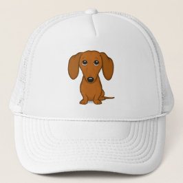 Boné Dachshund Vermelho Cugado | Cachorro-branco engraç