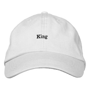 Boné Dad Minimalista Rei - Gorro Branco Bordado