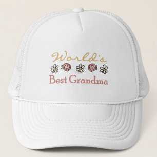 Boné Daisies e Rosas World Best Grandma
