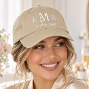 Boné Dama de Honor com Monograma Personalizado Elegante