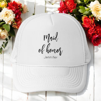 Boné Dama de Honra Casamento Preto Branco