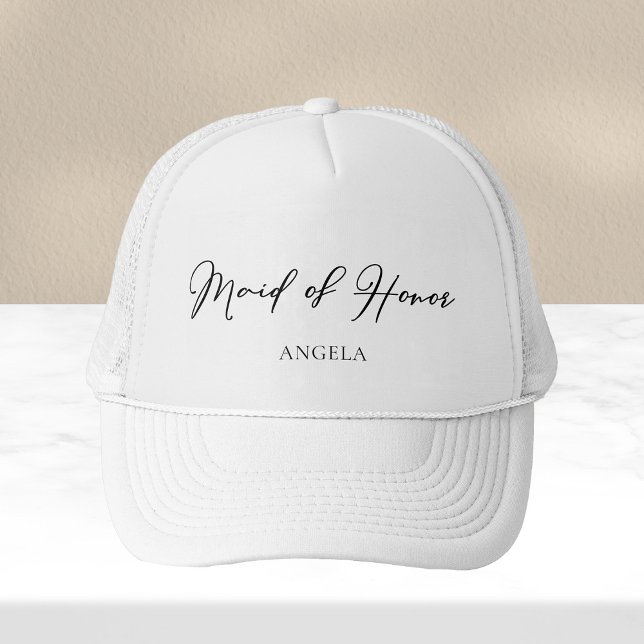 Boné Dama de Honra Personalizada Chic Minimalista Casam (Criador carregado)