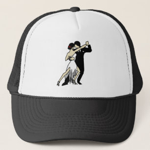 Boné Dançarinos de tango preto e branco, estilo retrô