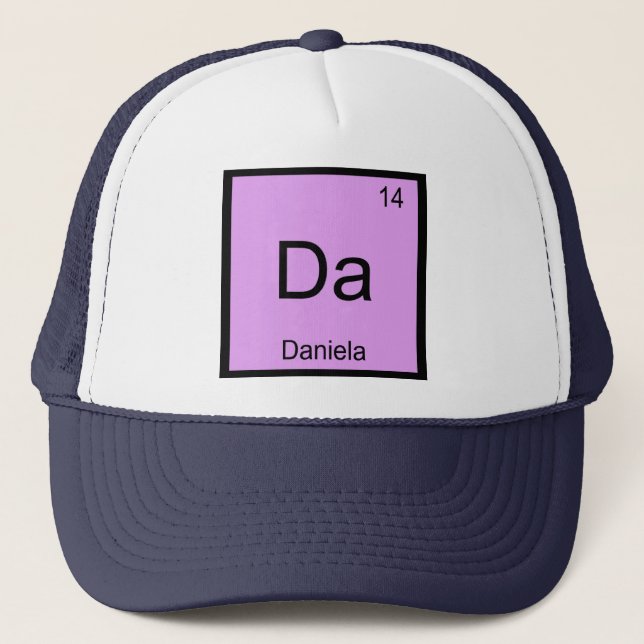 Boné Daniela Name Chemistry Elemento de Mesa Periódica (Frente)
