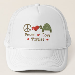 Boné das tartarugas do amor da paz