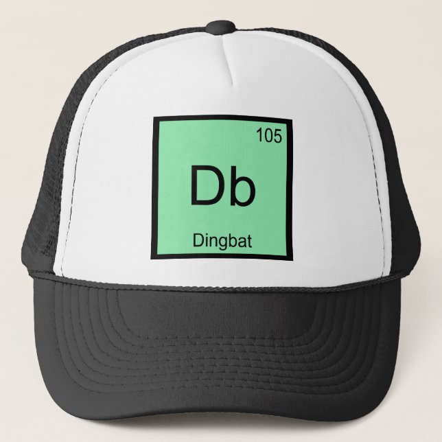 Boné Db - Símbolo de Elemento de Química Dingbat - Teto (Frente)
