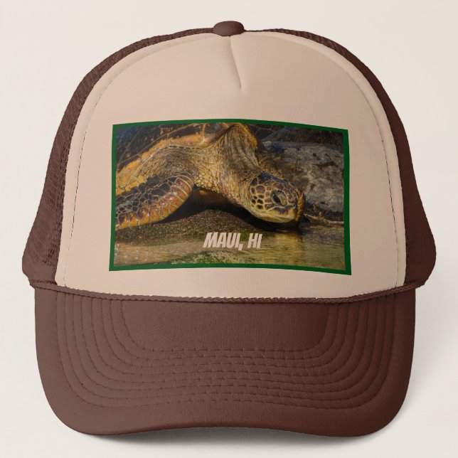 Boné de baseball Maui da Turtle do Mar Verde (Frente)