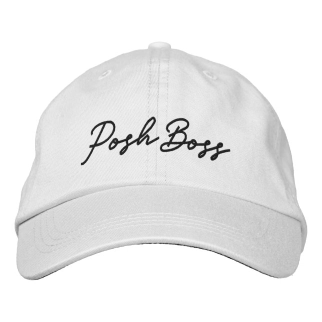 Boné De Beisebol Bordado Branco De Posh Boss (Frente)