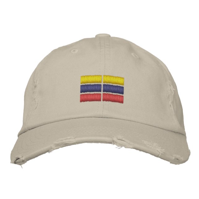 Boné de Beisebol Bordado com a Bandeira da Colômbi (Frente)