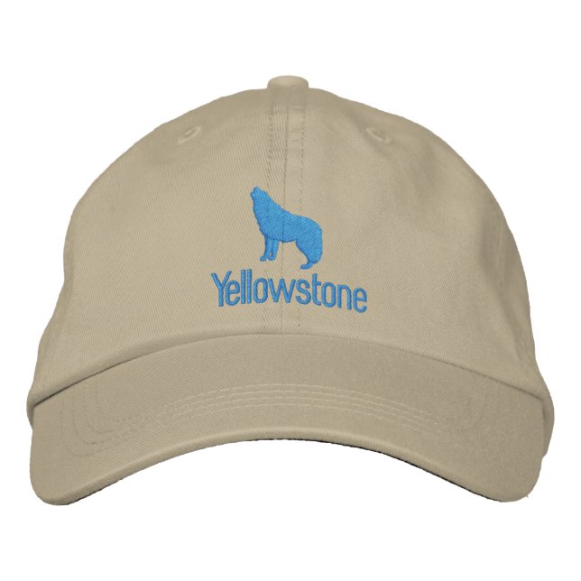 Boné de beisebol bordado com lobo de Yellowstone (Frente)