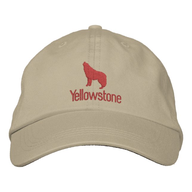 Boné de beisebol bordado com lobo de Yellowstone (Frente)