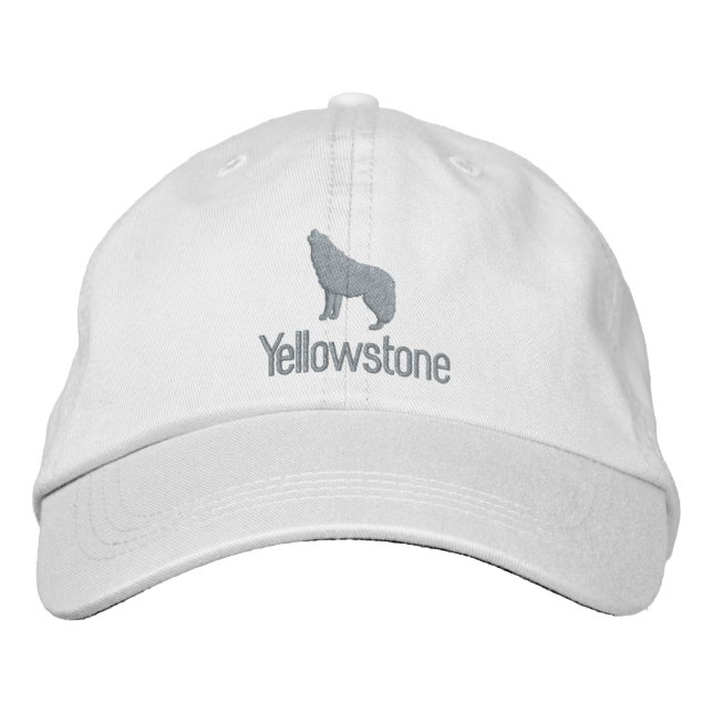 Boné de beisebol bordado com lobo de Yellowstone (Frente)