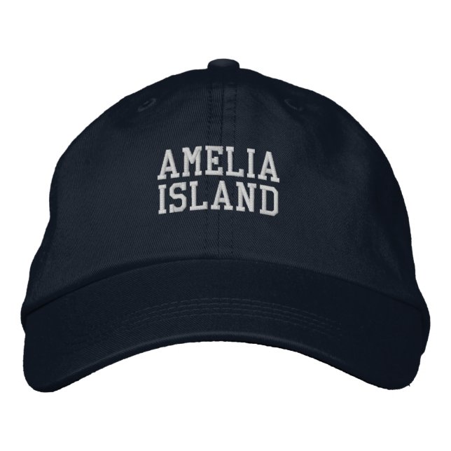 Boné de beisebol bordado da Ilha Amelia Flórida (Frente)