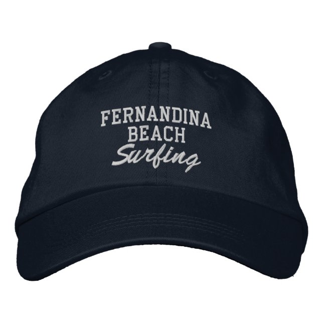 Boné de beisebol bordado de surfe de Fernandina Be (Frente)