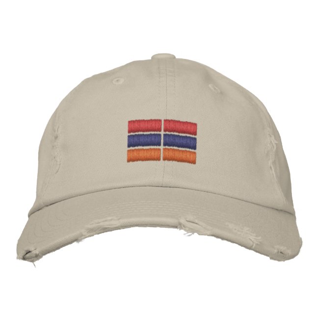 Boné de beisebol bordado pela bandeira da Armênia (Frente)