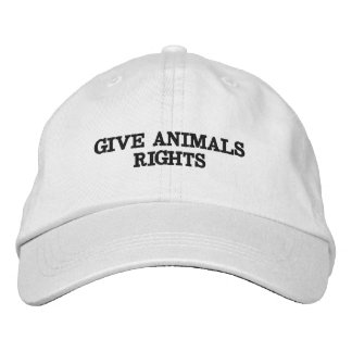 Boné de Beisebol Direitos dos Animais (Texto Preto
