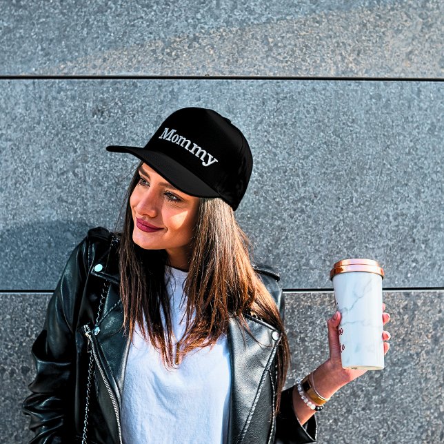 Boné de beisebol em bordado preto afligido para ma (Black Mommy Hat)