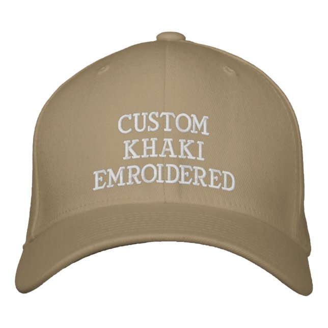 Boné de Beisebol Personalizado Bordado Caqui (Frente)