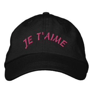 Boné de Beisebol Personalizado - Je T'aime Bordado