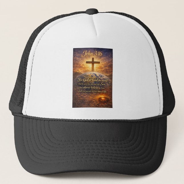 Boné de Caminhão Versículo Bíblico João 3:16 (Frente)