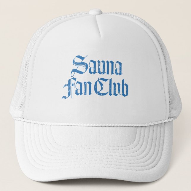Boné de Caminhoneiro Azul Sauna Fan Club (Frente)