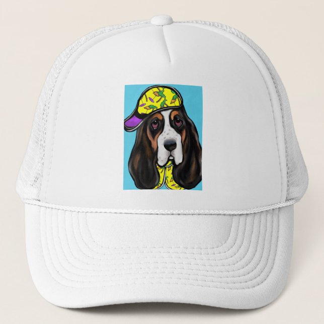Boné de Caminhoneiro Basset Hound (Frente)